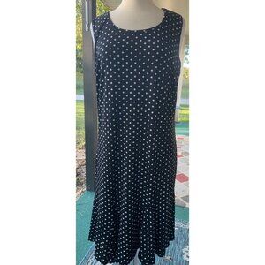 True Envy Black/White Polka Dot Sleeveless Sheath Flared Hem Size 14W